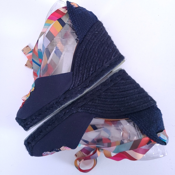 Castaner x Paul Smith Coralia Espadrille Wedge Ribbon Lace Shoes 37 Size 6.5 US - Picture 11 of 12